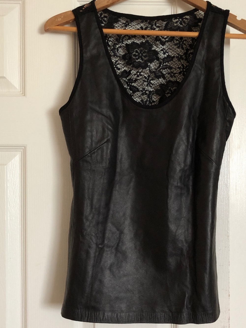 Black Leather And Lace Top